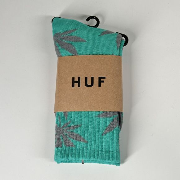 HUF Green And Grey  Plantlife Weed Marijuana Pot Leaf Socks - Picture 2 of 3